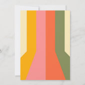 レトロ60s 70s Hippie Groovyストライプウェディングシャワー 招待状 (裏面)