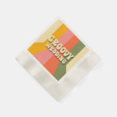 レトロ60s 70s Hippie Groovyストライプ結婚s 縁ありカクテルナプキン (角)