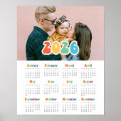 レトロ60s Hippie 2025フォトカレンダー ポスター (正面)