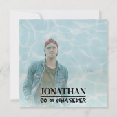 レトロ60th誕生日アルバムカバー90s音楽 招待状 (正面)