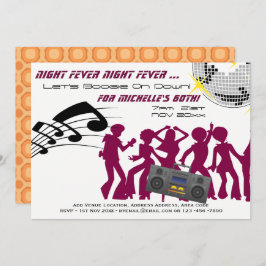 レトロ60th誕生日招待状ブギーナイトフィーバー 招待状