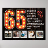 レトロ65周年記念ハートカスタムフォトコラージュ ポスター (正面)