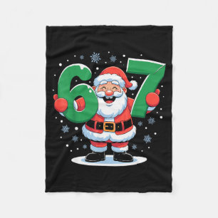 レトロ67ミーム 楽しいクリスマス サンタ 67祭り フリースブランケット