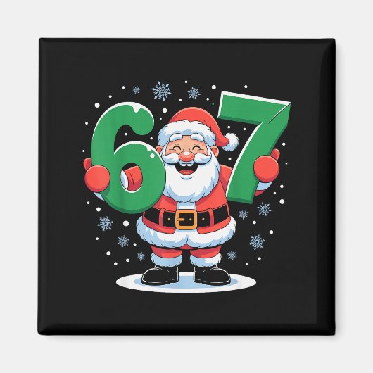 レトロ67 ミーム 楽しいクリスマス サンタ 67祭り マグネット (正面)