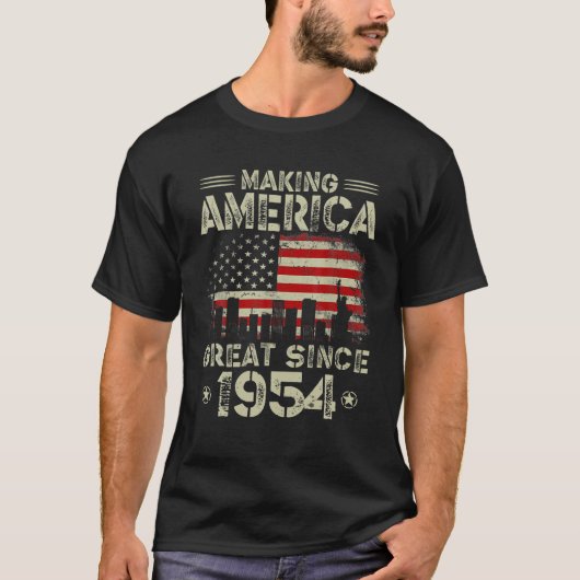 レトロ68誕生日アメリカ国旗素晴らし Tシャツ (正面)