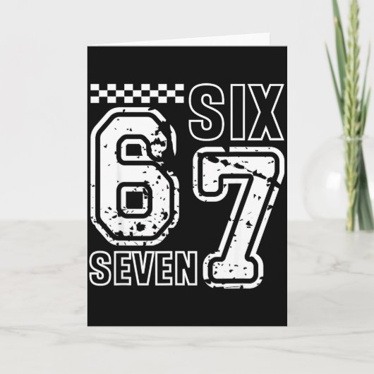 レトロ6 7 ナンバー スマート ユーモア 6 7 ミーム メンズ カード (正面)