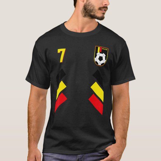 レトロ7ベルギーサッカーベルギーサッカーベルギーFl Tシャツ (正面)