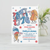 レトロ7月4日パーティー1776 BBQパーティーのように 招待状 (スタンド正面)