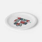 レトロ7月4日パーティーinアメリカ紙プラン ペーパープレート (アングル)