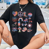レトロ7月4日Shirt, USA Flag Gift for Her Tシャツ