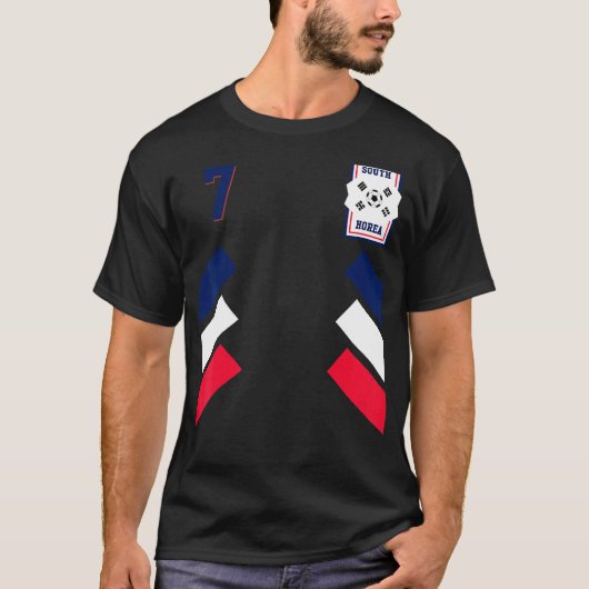 レトロ7韓国サッカー韓国サッカー韓国 Tシャツ (正面)