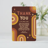 レトロ70のはっきりしたタイポグラフィレインボー結婚アーチズ サンキューカード (スタンド正面)