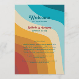 レトロ70のカラフルレインボー結婚の旅程 プログラム