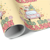 レトロ70のチズザシーズンカワイサンタクロース ラッピングペーパー (ロールコーナー)