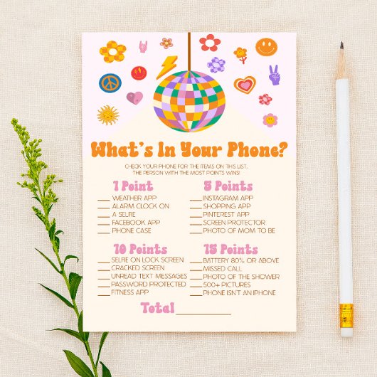 レトロ70のディスコあなたの電話の赤ちゃんシャワーのゲーム 便箋