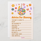 レトロ70のディスコアドバイスベビーシャワーゲームアクティビティ 便箋 (正面/裏面)