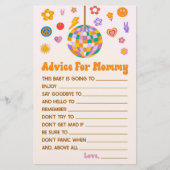 レトロ70のディスコアドバイスベビーシャワーゲームアクティビティ 便箋 (正面)