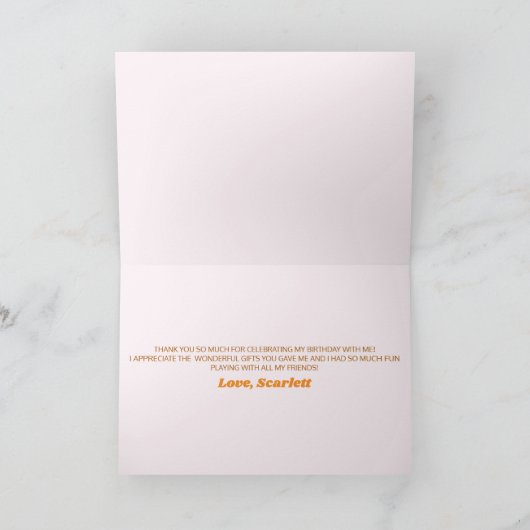 レトロ70のディスコボールグルービーベビー誕生日パーティー サンキューカード (内部)