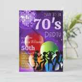 レトロ70のディスコボール&バルーン誕生日パーティー 招待状 (スタンド正面)