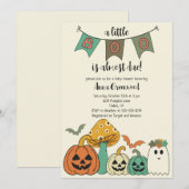 レトロ70のハロウィーンベビーシャワーリトルブインビータ 招待状 (正面/裏面)