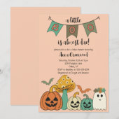 レトロ70のハロウィーンベビーシャワーリトルブインビータ 招待状 (正面/裏面)