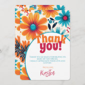 レトロ70のビービーフラワーパワー サンキューカード (正面/裏面)