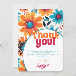 レトロ70のビービーフラワーパワー サンキューカード