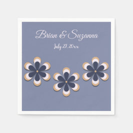 レトロ70のフラワーパワーイントゥデイズカラーズブライド スタンダードカクテルナプキン