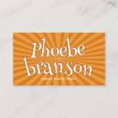 レトロ70のラジアルバーストGroovyタイポグラフィ 名刺 (正面)