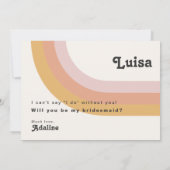 レトロ70のレインボーフォトブライドメイド提案カード 招待状 (裏面)