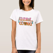 レトロ70の女の子集団女性の基本Tシャツ Tシャツ (正面)