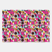 レトロ70の幾何学模様のサイケデリック色 ラッピングペーパーシート (正面2)