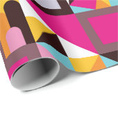レトロ70の幾何学的パタサイケデリックーン ラッピングペーパー (ロールコーナー)