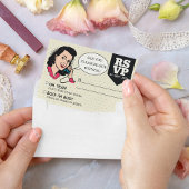 レトロ70の漫画ブックアーポップ・アートのトおもしろい結婚ズ 出欠カード