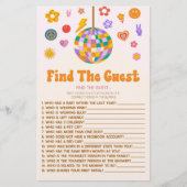 レトロ70のGroovyゲストベビーシャワーゲームを見つける 便箋 (正面)