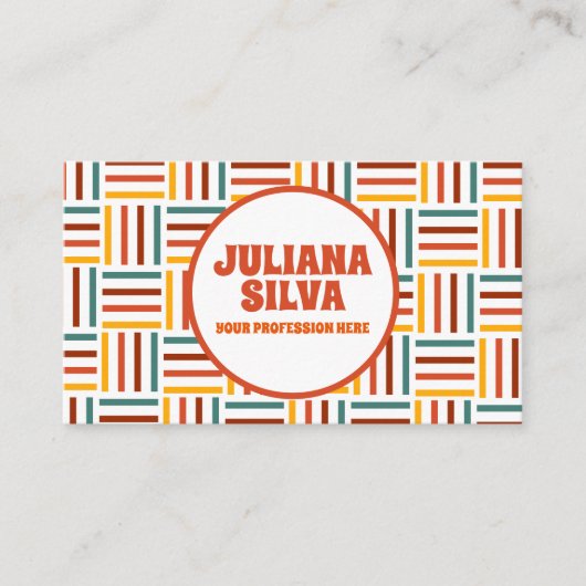 レトロ70のGroovyラインとQR名刺 名刺 (正面)