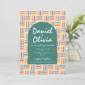 レトロ70のGroovyラインとQR 結婚の 招待状 (スタンド正面)