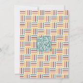 レトロ70のGroovyラインとQR 結婚の 招待状 (裏面)