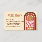 レトロ70のGroovyレインボーアーチストライプデザイン 名刺 (裏面)