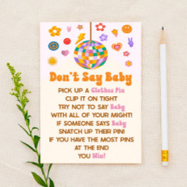 レトロ70のGroovy言わない赤ちゃんシャワーゲーム 便箋