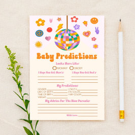 レトロ70のGroovy Baby Shower予測活動 便箋