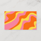 レトロ70ガーリーsイエローピンクカラフル抽象芸術 名刺 (裏面)