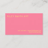 レトロ70ガーリーsイエローピンクカラフル抽象芸術 名刺 (正面)