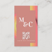 レトロ70ストライプ年代結婚の エンクロージャーカード (裏面)