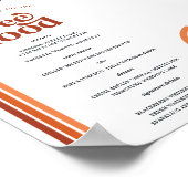 レトロ70ストライプ年代 |のメ結婚ニュー ポスター (角)