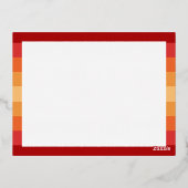 レトロ70ストライプsゴールデンレッドカラー – 2枚の写真 箔シーズンポストカード (裏面)