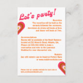 レトロ70ズブライトオレンジ&ピンク結婚ズ エンクロージャーカード (正面)