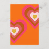 レトロ70ズブライトオレンジ&ピンク結婚ズ エンクロージャーカード (裏面)