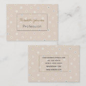 レトロ70ズホワイトデイジーフラワーズボホクリームデザイン 名刺 (正面/裏面)