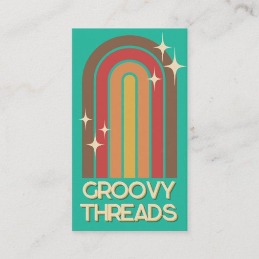 レトロ70ズレインボーアーチスターきらきら光るズ 名刺 (正面)